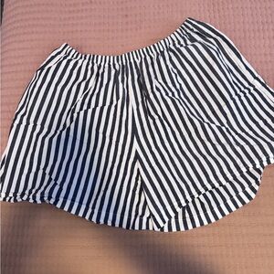 Striped Black and White Women's Shorts